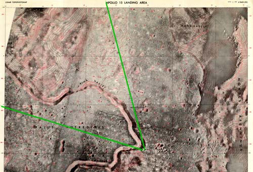 Топографическая карта места посадки Аполлон 15