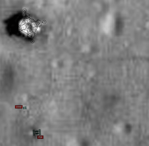 Положение артефакты согласно Аполлон-11 и снимкам LROC