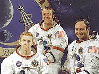 слева направо: Стюарт Руса, Алан Шепард, Эдгар Митчелл