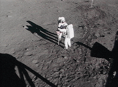 Разное альбедо лунной поверхности Аполло-11
