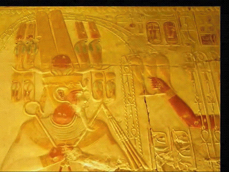 Какие подарки делали фараоны богам в храмах. Настенная роспись в храме в Египте боги. Изображения в храме фараона сети 1. Древний Египет электролампы фрески. Фрески из пирамид Египта.